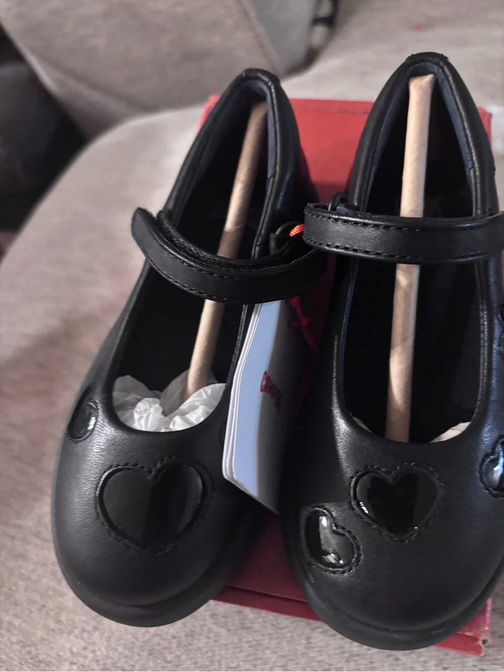Camper Kids Black Mary Jane Heart Accent Shoes Toddler US 9/EU 25